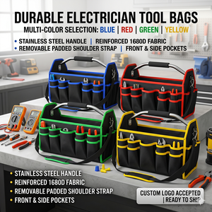 Convenient Custom Blue Red Green Yellow Durable Portable <b>Tool</b> Bag Electrician With Steel Handle - Product Image 1