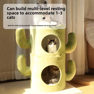 Árbol para Gatos Cactus Desmontable 2 en 1, Cama para Gatos de Doble Capa Resistente al Desgaste, Rascador para Gatos Todo en Uno para Humanos y Mascotas - Product Image 2