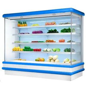 カスタマイズされたサイズのグリーン & ヘルスマルチデッキ飲料フルーツ野菜オープンディスプレイ冷蔵庫