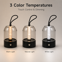 Lampe de bureau LED portable moderne sans fil avec ambiance bulle, protection oculaire, intensité réglable, commande tactile, pour lecture et utilisation en extérieur