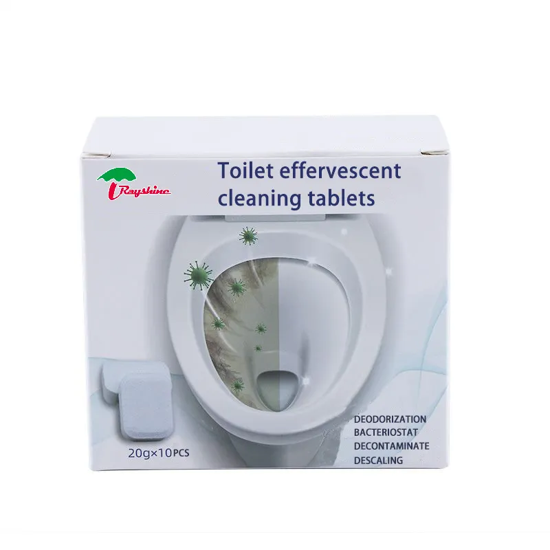 Rayshine tuvalet leke güçlü kaldırma tozu Gent tuvalet temizlik deterjanı efervesan toz tabletleri 20g * 10