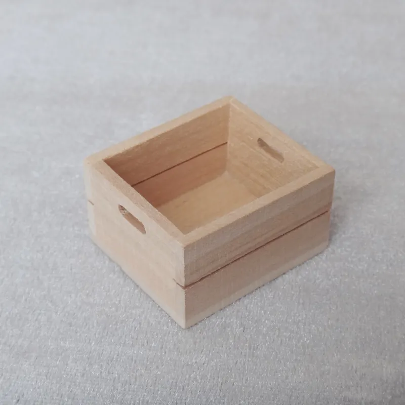 मूल लकड़ी के बॉक्स से 1:12 लघु फर्नीचर ले जाने बक्से लकड़ी गुड़ियाघर