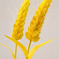 Accessoires décoratifs en forme d'épi de blé jaune, objets d'art géants en papier pour la décoration d'événements de mariage, les présentoirs commerciaux et les vitrines de centres commerciaux