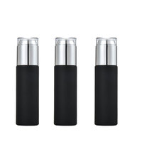 Bouteilles en verre dépoli noir mat 30ml-80ml, 100 pièces, sérigraphiées pour sérum de soin, lotion cosmétique, avec pompe à pression et compte-gouttes