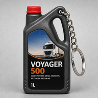Porte-clés en silicone PVC en forme de bouteille d'huile moteur 3D avec logo personnalisé imprimé, accessoires de voiture, promotion, porte-clés
