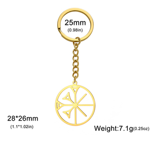 Myshape Ancien Dieu Sumérien Anu Symbole Cunéiforme Porte-clés en acier inoxydable Porte-clés Protection Amulette Accessoires - Product Image 5
