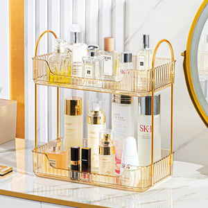 Étagère à parfums multifonctionnelle à 3 niveaux empilable en acrylique transparent, design moderne, pour salle de bain, coin de vanité, rangement au sol - Product Image 4