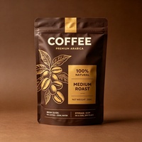 500g Organic Coffee Packaging Pouch Kraft Paper Bag Compostable Barrier with One-Way Valve Custom Printed Wholesale Bulk Supply