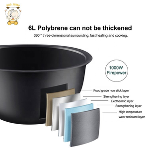 Nồi cơm điện ít đường 5L Thiết bị gia dụng bằng thép không gỉ Màn hình hiển thị cài đặt trước thông minh - Product Image 4