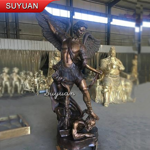 Tùy Chỉnh Quy Mô Lớn Cổ Phong Cách Đúc Brass Bronze Bức Tượng Điêu Khắc Thánh Michael Trong Vườn Công Viên - Product Image 3
