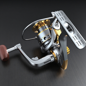 Carrete de Pesca Giratorio ROOBLINOS <span class=keywords><strong>GG</strong></span> Totalmente Metálico 5.2:1 para Agua Salada y Ríos/Cuevas, Alto Rendimiento, para Pesca de Carpas, Aleación de Aluminio - Product Image 2