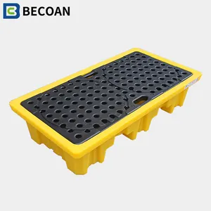 Contenedor de Contención de <span class=keywords><strong>Derrames</strong></span> de Aceite con Drenaje Incorporado, Paleta para 2 Tambores - Product Image 2