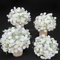 Offre Spéciale – Grandes Boules de Fleurs Artificielles Blanches en Soie pour Centres de Table de Mariage, Arrangements Floraux de Roses (50cm, 60cm, 70cm, 80cm)