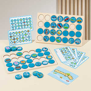 Jeu d'échecs Montessori à rabat en bois Puzzle éducatif pour la mémoire Pensée logique et entraînement d'association pour enfants et adultes - Product Image 1