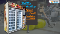 Distributeur automatique de salades saines, fruits frais coupés, gâteaux, fromages, avec écran tactile pour les sushis