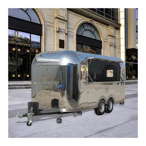 Camión móvil de acero inoxidable extraíble para alimentos, remolque de comida, carro expendedor de hamburguesas, quiosco de cocina, más popular, Europa