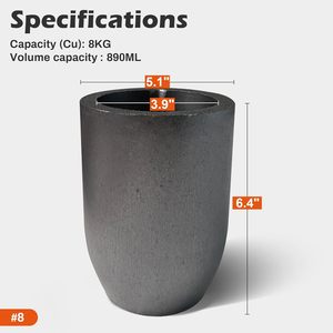 Creuset en carbure de silicium noir de qualité supérieure 8-8 kg pour la fusion, le moulage et le raffinage de l'aluminium et de l'or - Product Image 2