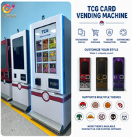 Distributeur automatique intelligent de cartes Pokémon TCG avec écran tactile de 32 pouces et rails de livraison en spirale anti-blocage pour la vente de paquets de cartes en magasin de jeux