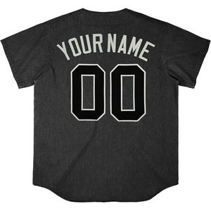 Maillot de baseball personnalisé unisexe pour adulte, avec nom et numéro brodés, en twill, à boutons, vêtement de sport - Product Image 2
