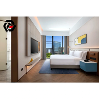 Muebles Modernos y Sencillos para Hoteles Urbanos de 5 Estrellas, Juego Completo de Muebles para Dormitorio de Huéspedes con Ventana de Piso a Techo