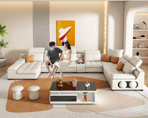 <span class=keywords><strong>Divano</strong></span> Componibile <span class=keywords><strong>Angolare</strong></span> a L KEHUI in Pelle, Comodo e Moderno, con Funzione Recliner, Arredamento di Lusso per Soggiorno, Colore Bianco - Product Image 2