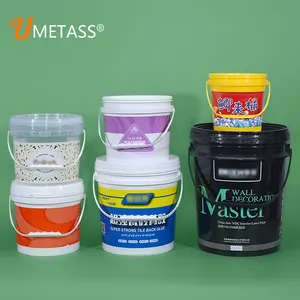 Umetass ถังพลาสติกพีพีเกรดอาหารทรงกลมพร้อมที่จับฝาปิด0.5L 50L