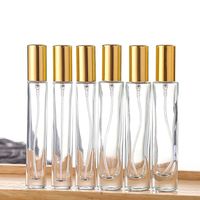 Botol Minyak Esensial Kaca Bentuk Pipih 10ml Grosir, Dinding Tebal Desain Persegi, Serum Perawatan Kulit, Parfum, Sablon XH