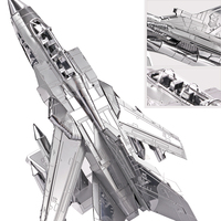 Piececool HP070-S TORNADO FIGHTER JETS Puzzle 3D en métal, kit de construction en métal 3D, jouet avion de chasse en métal pour adultes et kits