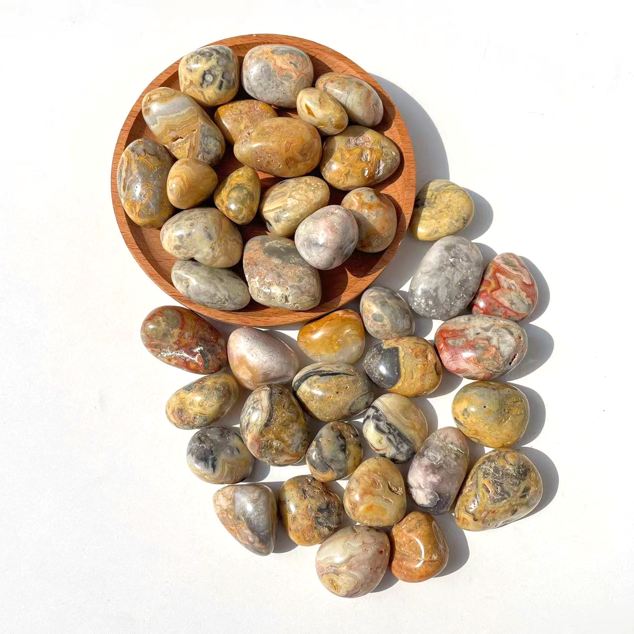 crazy lace agate tumble stone