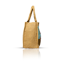 Vente en gros de matériaux écologiques recyclés 100% sacs de jute sacs fourre-tout en jute vierge avec poignées logo imprimé personnalisé OEM ODM