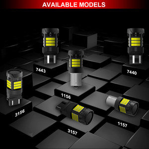 Lanseko BRS T20 7443 W21/5W CANBUS lỗi miễn phí dẫn bóng đèn 3000LM phanh tín hiệu đảo ngược đèn không có siêu flash được xây dựng trong điện trở - Product Image 6
