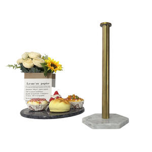 Porte-serviettes en <span class=keywords><strong>papier</strong></span> multifonctionnel fait à la main gris <span class=keywords><strong>nuage</strong></span>/noir marbre Design de luxe moderne Base hexagonale de type debout pour la cuisine - Product Image 2