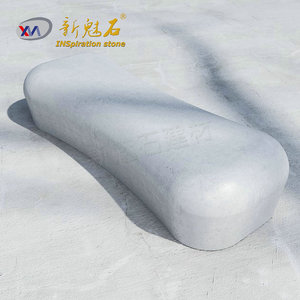 Nuevos Materiales de Construcción de Piedra, Banco de Hormigón GRC Gris, Muebles de Asiento para Parques Interiores y Exteriores, Xms001 - Product Image 3