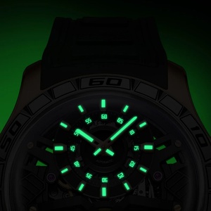 BG5101 German <b>Watch</b> Men's <b>Automatic</b> Mechanical <b>Skeleton</b> Water-Resistant Luminous Tonneau-Shaped Curved Sapphire Crystal - Product Image 5