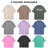 T-shirt Homme Oversize Vintage Délavé 250 GSM Épaules Tombantes Effet Acide Impression Personnalisée Streetwear Rétro Coton