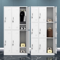 Armoire de classement multi-portes verrouillable en acier avec tiroirs - Design moderne pour usage commercial