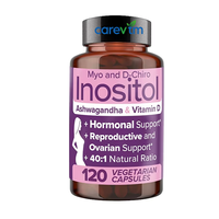 Capsules de Myo-Inositol et D-Chiro-Inositol Véganes de Haute Qualité Favorisant l'Équilibre Hormonal Complément Alimentaire à Base de Plantes pour Adultes CareVtm