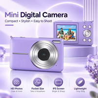 Appareil photo numérique Full HD 1080P DC01C avec flash LED, détection de visage, webcam, 9 filtres, 13 modes scénarios, appareil photo compact pour la photographie quotidienne