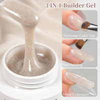 BORN PRETTY Gel Constructeur 3-en-1 Effet Naturel Scintillant Pailleté Couleur HEMA TPO Free Sans Chaleur Gel Dur Constructeur d'Ongles Vente en Gros