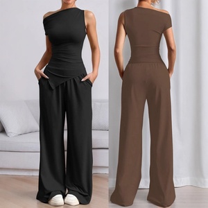 Nuovo Completo Estivo 2026, Top Senza Spalle con Pantaloni Lunghi <span class=keywords><strong>Casual</strong></span> Sexy - Product Image 1