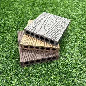 Tarima Exterior de WPC con Relieve 3D Moderno en Color Marrón Rojizo, con Núcleo Hueco Circular, para Jardín y <span class=keywords><strong>Patio</strong></span> - Product Image 2