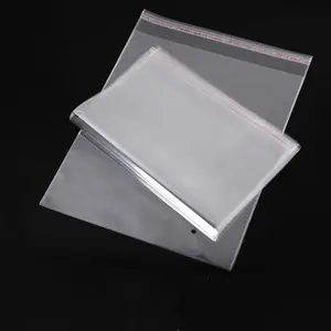 Customized Size Clear OPP Plastic Cellophane Bags with Self Adhesive Sealing Handle for Gift Baskets and Packaging