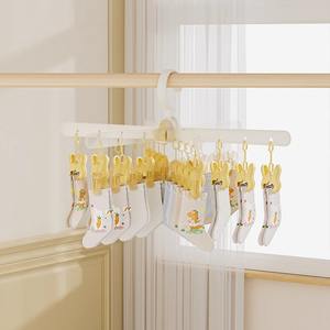 Séchoir à chaussettes en forme de nuage avec plusieurs pinces pour vêtements de bébé, chaussettes, sous-vêtements, organisateur gain de place, type crochet, rectangulaire - Product Image 1