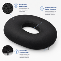 Coussin ergonomique en mousse à mémoire de forme pour le bureau, idéal pour les hémorroïdes, la protection post-opératoire et le coccyx, personnalisable