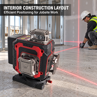 Niveau laser industriel à faisceau vert 16 lignes, auto-nivelant, alimenté par batterie au lithium, pour la pose de carrelage mural et la construction