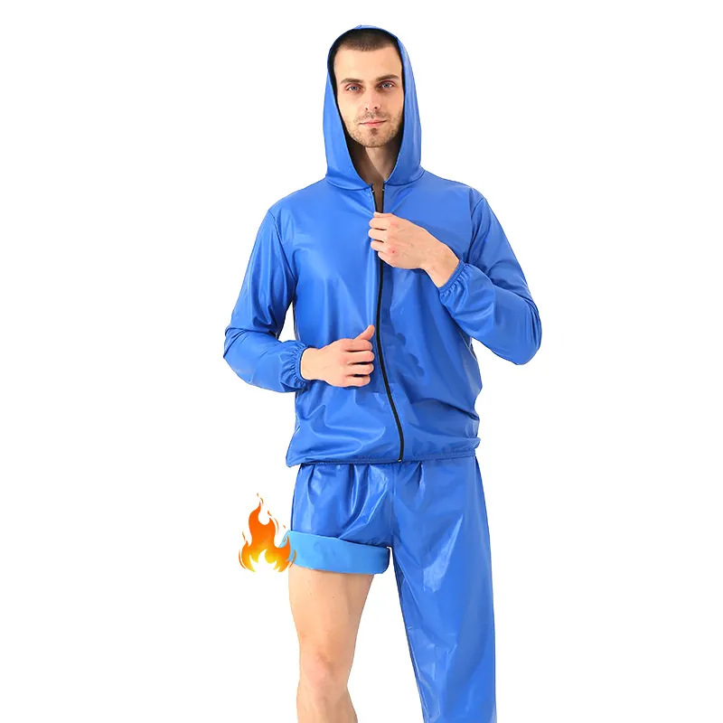 Traje de Sauna para hombre, ropa para perder peso, gimnasio, Fitness, ejercicio, entrenamiento de grasa caliente, chaqueta y pantalones