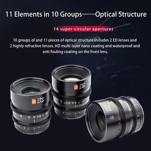 Objectif Cinématographique Fixe DF Wholesale Viltrox S 33mm T1.5 à 14 Lames et Diamètre de 72mm pour Appareil Photo Hybride à Monture E - Product Image 3