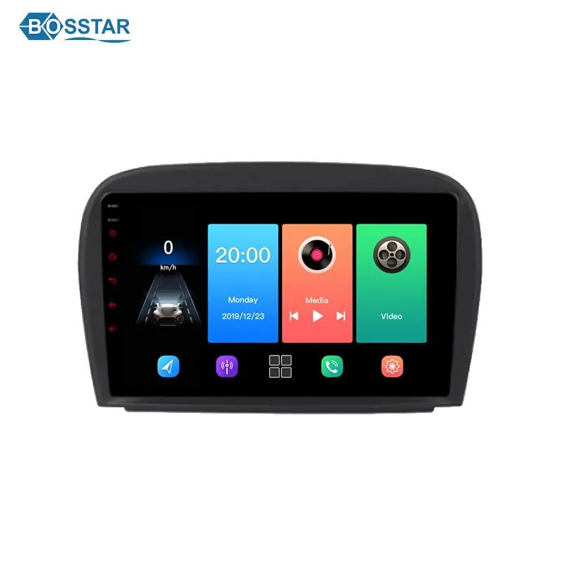 Bosstar pemutar Multimedia mobil 9 inci Android 12.0, pemutar Radio sistem Multimedia mobil BENZ SL-CLASS 2004-2011 DVD navigasi mobil