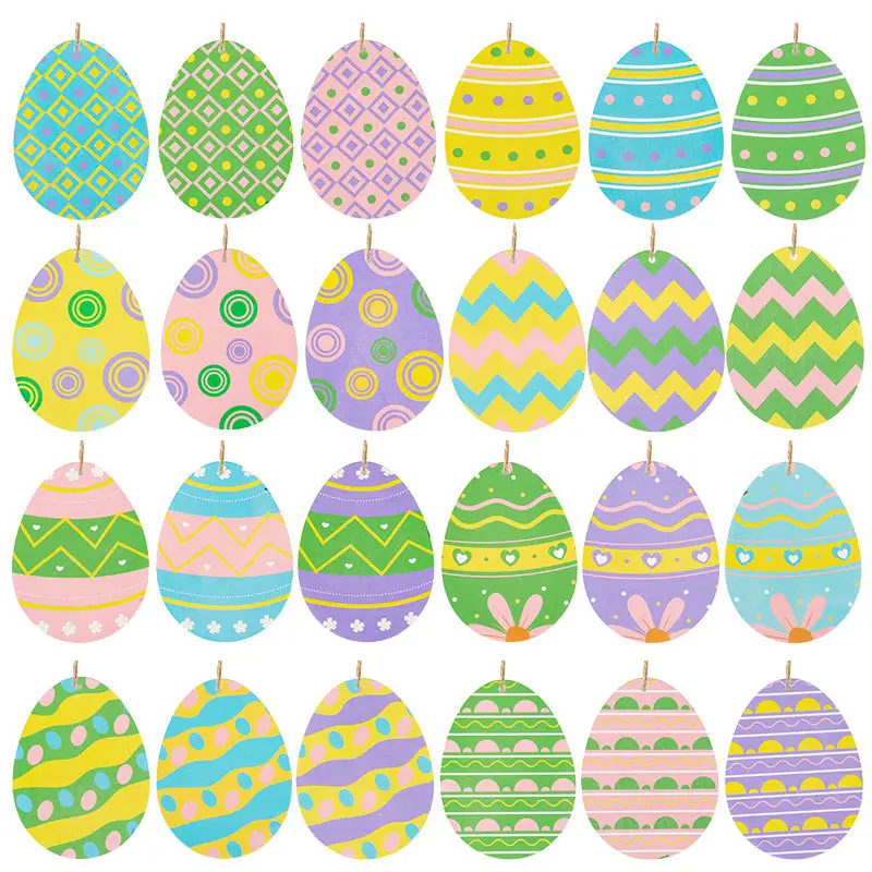 Uova di pasqua ornamenti in legno stili classici di uova di pasqua pendenti pendenti in legno caccia alle uova attività appendi decorazioni per feste