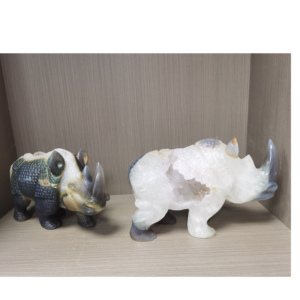 천연 대형 마노 손 조각 정동석 동굴 코뿔소 인형 - Product Image 4